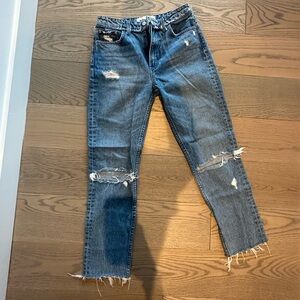 Distressed Blue Jeans